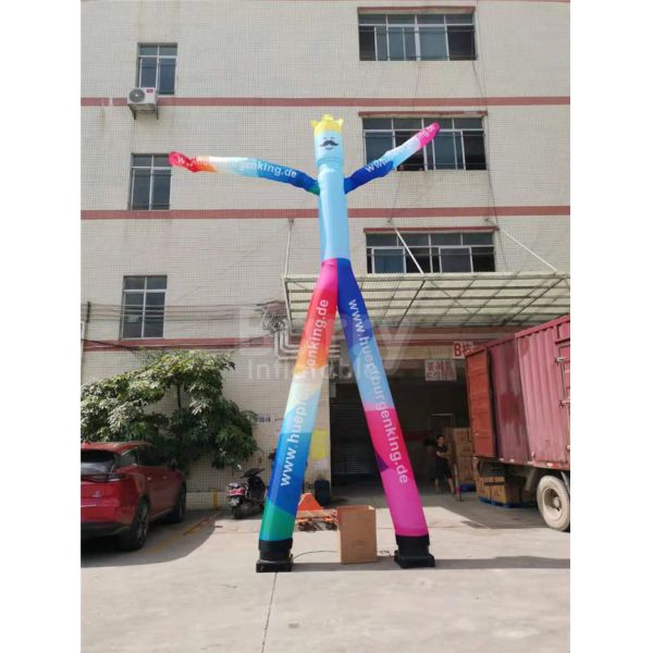 Advertising 2 Lane Inflatable Dancing Man Mr.Welcome With Air Blower