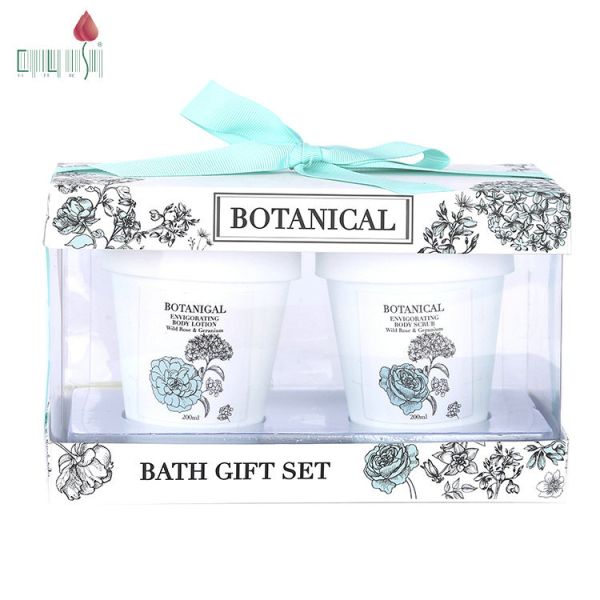Wholesale Natural OEM spa gift personal body lotion set with scrub bath