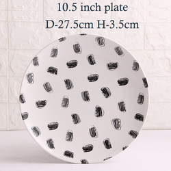 Nordic Handmade Vintage Ceramic Plate Set Black Speckled Pattern Sustainable