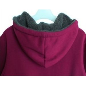 Long Ladies / Women Hooded Sweatshirts , Two Pockets Cotton