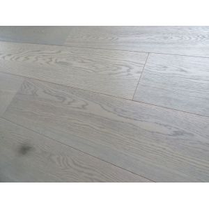Light grey Russian Oak Engineered timber Flooring, brushed, woca oil finished,