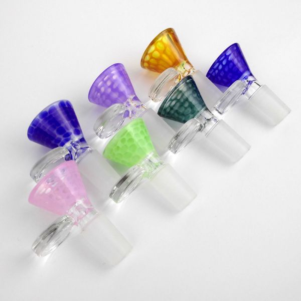 Colorful Glass Bongs Accessories Herb Dry Glass Slides 14mm Male For Smoking Tools