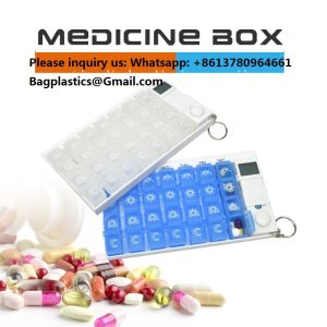 7 Day Medicine Pill Organizer, 4 Reminder Alarms, Loud Sound, 14 Large