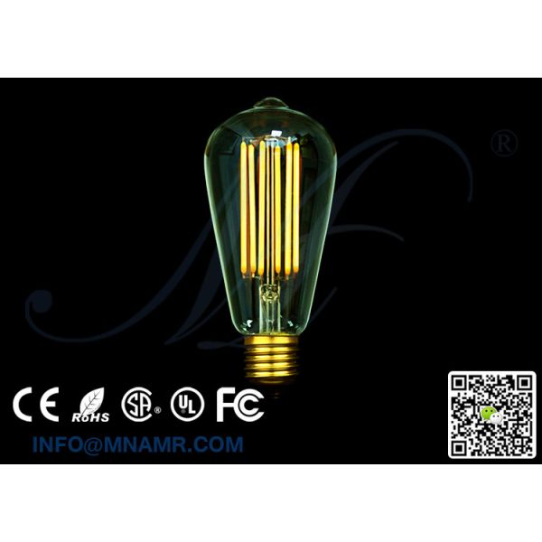 High Quality ST64 LED Edison Bulb 6W E26 E27 B22 AC110-240V 2200k 2700k 6000k CE RoHS FCC SAA UL Approved High Quality ST64 LED Edison Bulb 6W E26 E27 B22 AC110-240V 2200k 2700k 6000k CE RoHS FCC SAA UL Approved