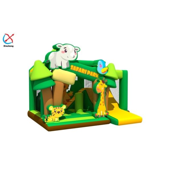 Buy Commercial Inflatable Bouncy House With Slides Inflatable Safari Park Combo at wholesale prices