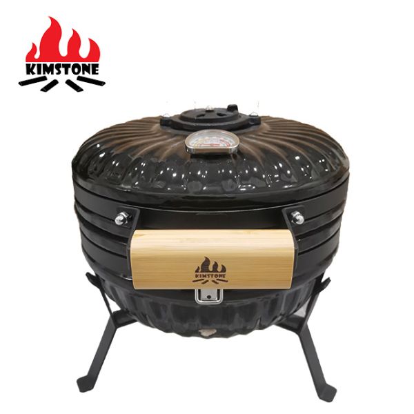 KIMSTONE New Arrival Portable Smokeless 12 Inch Tabletop Mini Ceramic Kamado for Camping