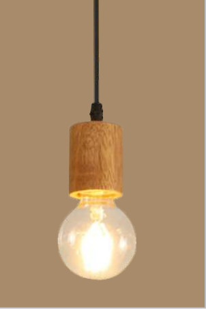 Buy Professional Pendant Light Bulb Socket E26 / E27 Ip20  Wooden Material at wholesale prices