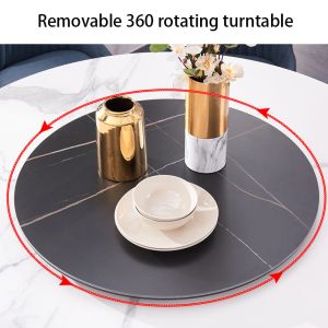 Nordic Luxury Dining Table And Chairs 6 Person Round Marble Dining Table Set For