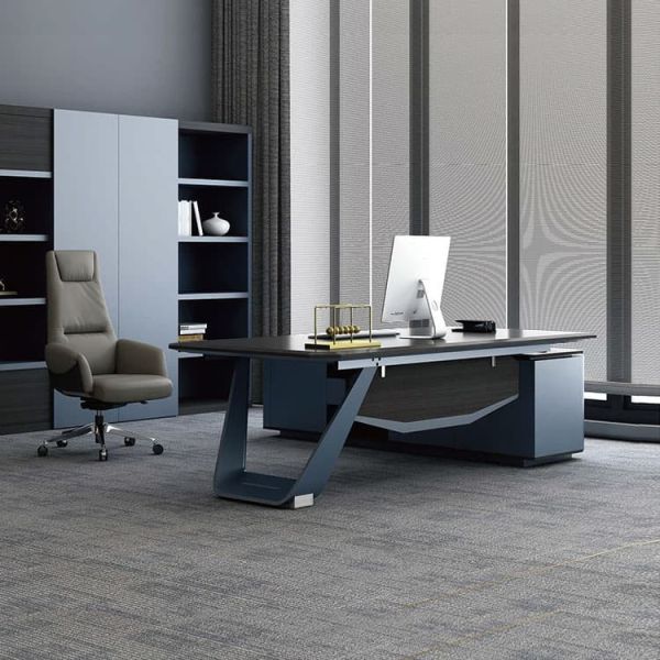 Buy Black Executive Office Desks Depth 900mm Melamine Board With PVC Edging at wholesale prices