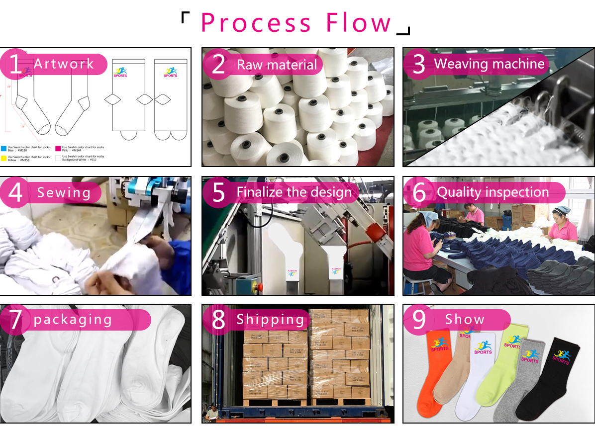 ODM Women'S Cotton Crew Socks Regular Style With Sewing Logo