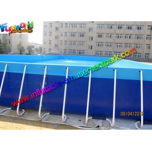 Summer Rectangular PVC Water Inflatable Swimming Pools with Metal Frame