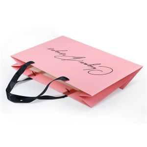 Custom LOGO Cosmetics Gift CMYK Printable Paper Bags With Handle