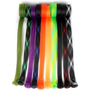Expandable PET Braided Fishing Rod Protective Sleeves Flame Retardant