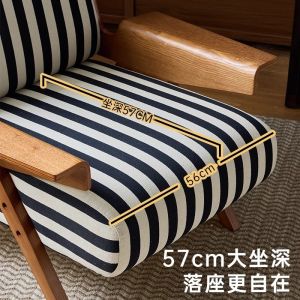 Solid Wood Leisure Single Sofa Chair Leather Retro King Chair For Living Room