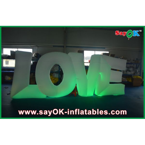 Wedding Inflatable Lighting Decoration White LOVE With Led Eco - Friendly