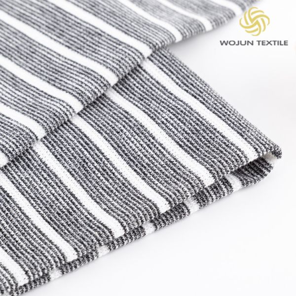 Not Easy To Pill Soft Striped Cotton Fabric Refreshing Single Jersey For Tcasual