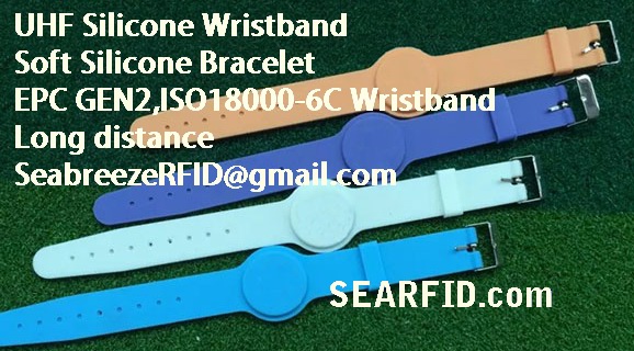 UHF Silicone Wristband, Soft Silicone Bracelet, EPC GEN2, ISO18000-6C Wristband, Long distance