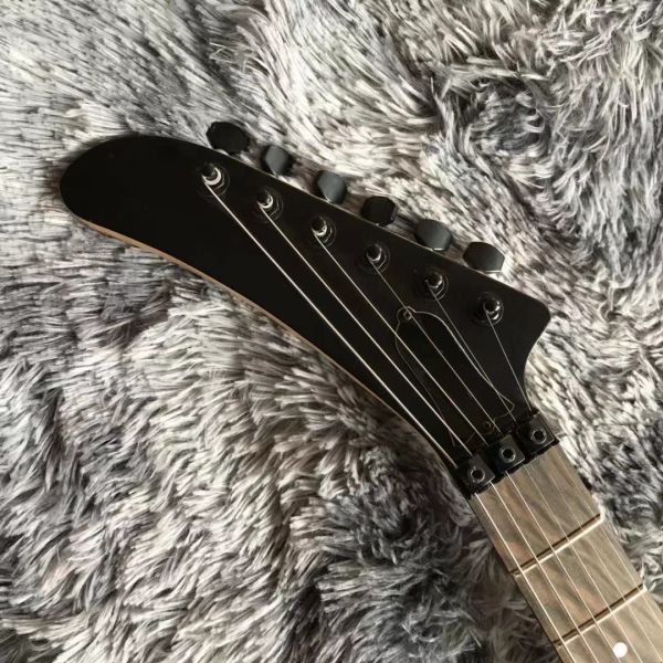 Top Quality 6 Strings Bones Black Skull Electric Guitar