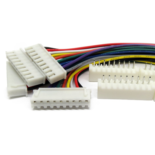 Motorcycle Wiring Harness with JST Cables and White Electrical Cables Manufactured