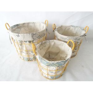 Quality iron laubdry basket with fabri for sale