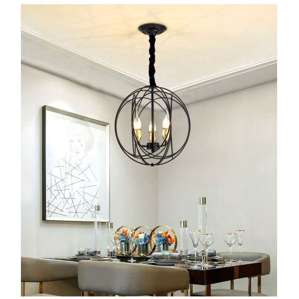 Iron Chandelier Lighting For Bedroom Kitchen E14 LED Modern Gold Black Chandelier(WH-CI-128)