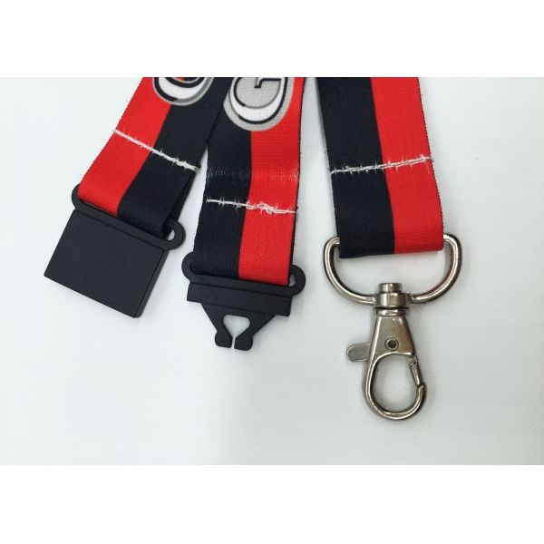 Full Color Polyester Neck Dye Sublimation Lanyards With J - Hook , Stock Free