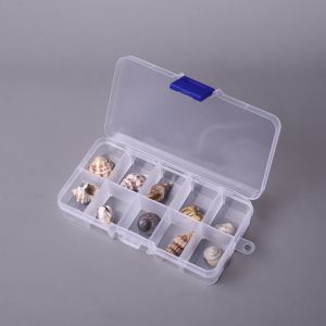 Small Pink Lock Plastic 10 Grid Bead Organizers And Storage Containers Box