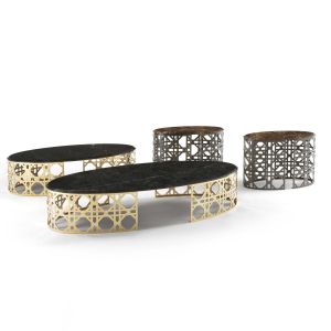 Luxury Living Room Marble Oval Shaped Marble Coffee Table