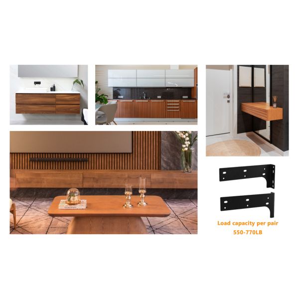 Triangle Bracket Heavy Duty TV Cabinet Hanging Shelf Brackets with Conceal Suspension