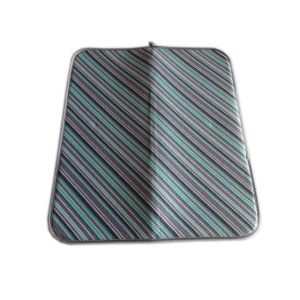 Strips Printed Microfiber Dish Drying Mat 17x19inch with Mesh Backing