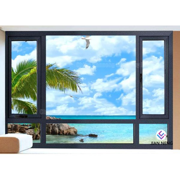 Buy Vertical Opening Pattern Aluminum Casement Windows With Security System at wholesale prices