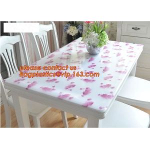 PVC Tablecloth Gold Silver Flower Soft Glass Square/Rectangle Tablecover
