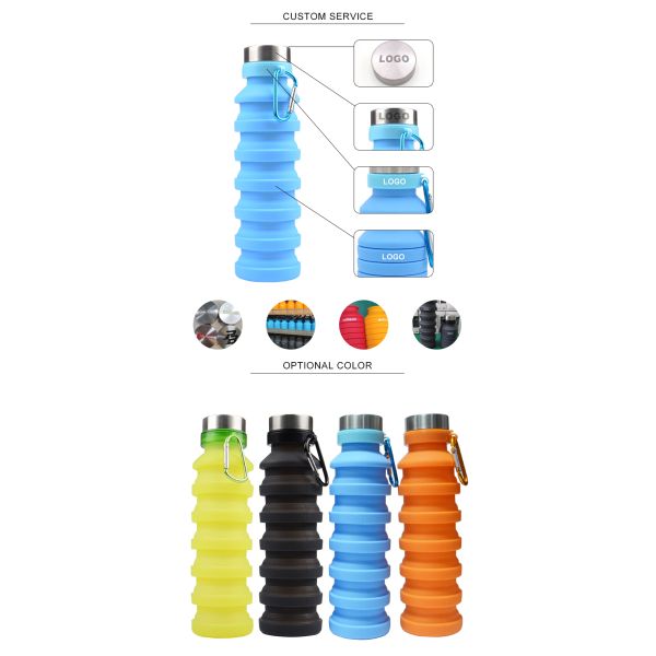 FDA Standard 550ML Silicone Expandable Water Bottle