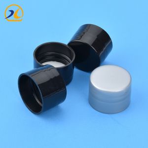 Black PP 20mm Screw Cap , Non Spill Plastic Bottle Lid