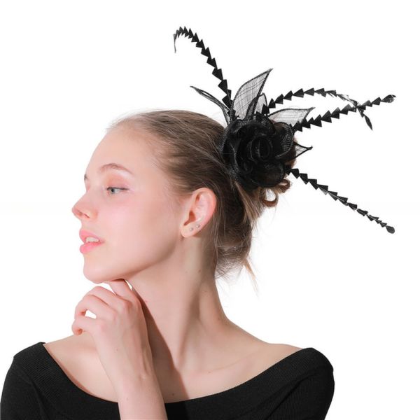 Age Group Adults Elegant Wedding Hair Feather Fascinator for Church Hats 15*30 cm
