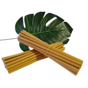 20cm Sustainable Bamboo Boba Straws Bulk Yellow 250 Pack