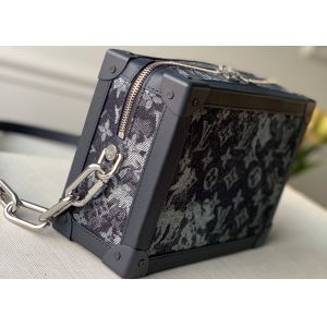 Unisex Soft Trunk Virgil Abloh Shoulder Bag With Zipper Open