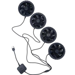 Summer Cooling Jacket Fan With 4way Cables / One Power Cable Connect 4 Fans