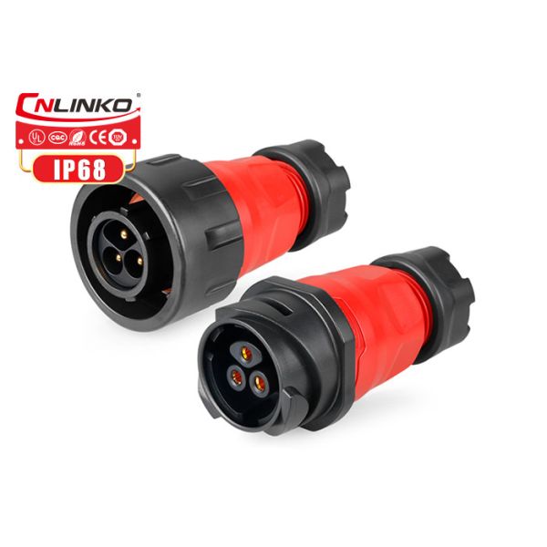 Buy Plastic Bayonet Waterproof 3pin Circular Power Connector M24 12AWG at wholesale prices