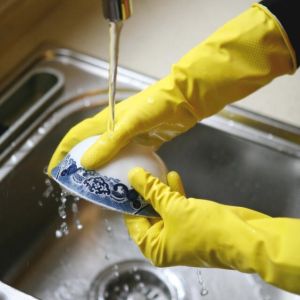Unlined M Size Household 60g Latex Dishwashing Gloves