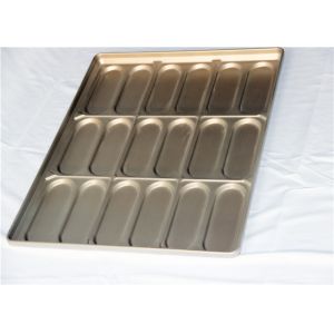 654x535x38mm PTFE Golden Hot Dog Bun Baking Pan