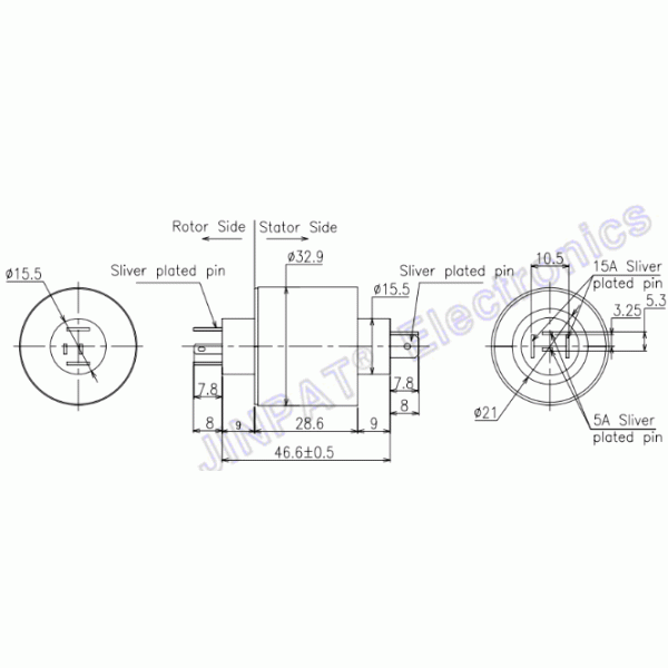 4 Circuits 380 VAC Brushless Slip Ring With Silver Plated Pin Experienced Slip Ring Producer