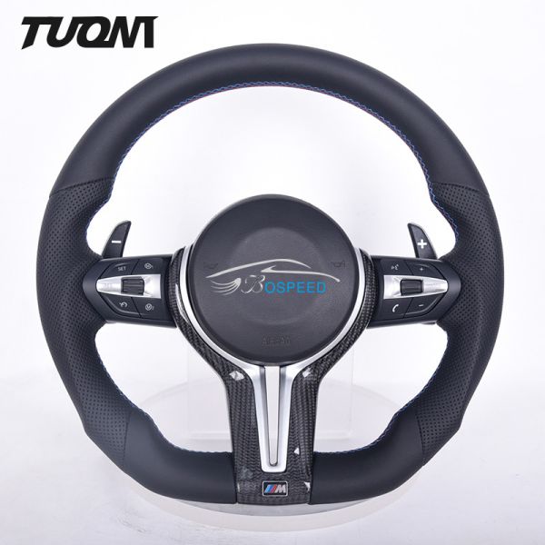 Buy Perforated Smooth Leather Carbon Fiber Steering Wheel For BMW at wholesale prices