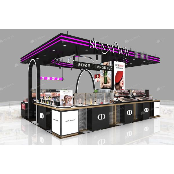 BKC013 Cosmetic Display Counter Booth Makeup Display Store Decoration Beauty Kiosk for Sale