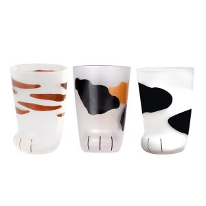Cat Paw Print Coffee Drinking 260ml Personalized Glass Cup