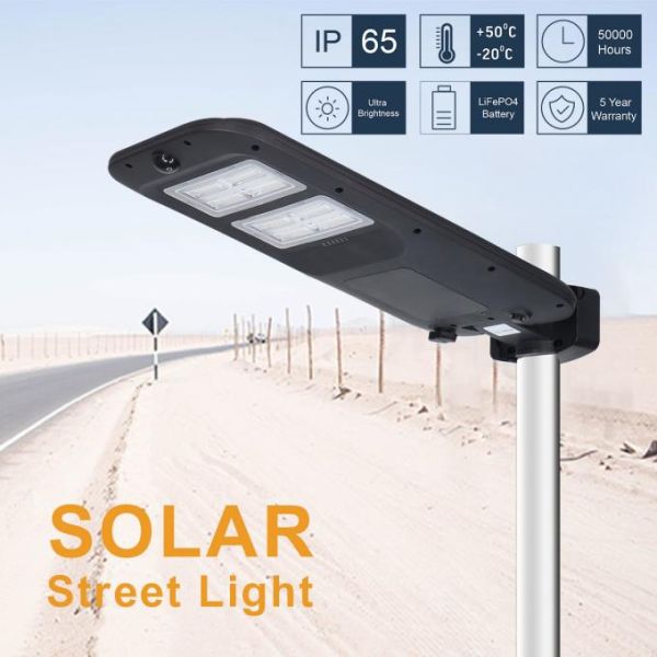 Slim Design ABS high quality Body Radar sensor 4 working modes 130° Beam Angle Smart Integrated solar street light 0