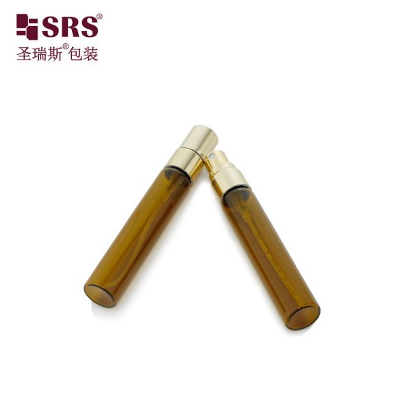 BLPA-8ML 15mm DIA Amber Empty Glass Vial Tube Spray Bottle With Fine Mist Atomizer