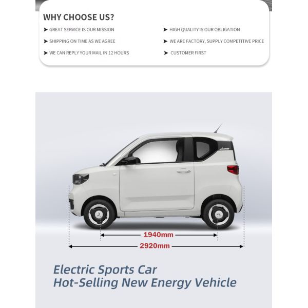 Mini EV Car for Energy Vehicles Quick Charge time 0.63h Endurance Mileage 120 300 Km