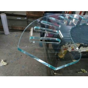 China Graphic Design Shop Drilled 8mm Clear Tempered Glass on sale