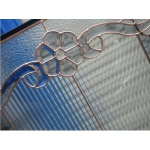 Rectangular Decorative Leaded Glass Plum Blossom 3mm Frosted